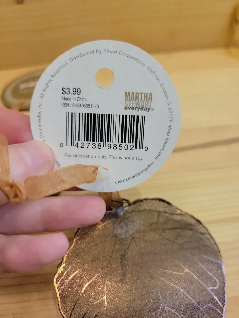 Martha Stewart 5 Oak Leaf Gold & 3 Bronze Aspen Leaf  ORNAMENT Christmas Hoilday